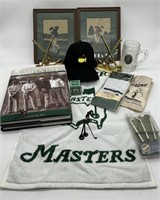 Masters Golf Memorabillia Lot - Towel, Book Ends,