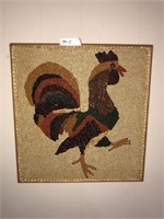 Hand Maode Rooster Plaque (Made of grains)