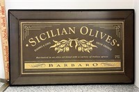 Sicilian olives sign