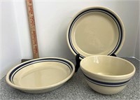 Friendship pottery pie plates & bowl - bowl has a