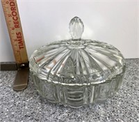 Glass covered candy dish
