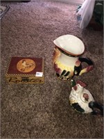 Rooster Pitcher ~ Tea Pot & Trinket Box