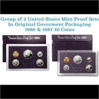 Group of 2 United States Mint Proof Sets 1986-1987