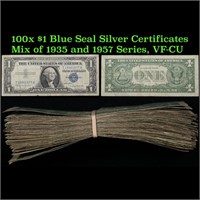 100x $1 Blue Seal Silver Certificates - Mix of 193
