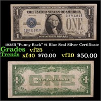 1928B "Funny Back" $1 Blue Seal Silver Certificate