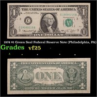 1974 $1 Green Seal Federal Reserve Note (Philadelp