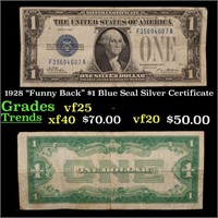 1928 "Funny Back" $1 Blue Seal Silver Certificate