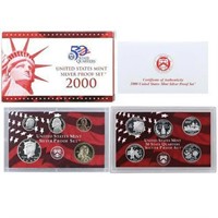 2000 United States Silver Proof Set - 10 pc set, a