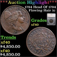 ***Auction Highlight*** 1794 Head Of 1794 Flowing
