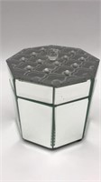 Domain Mirrored Felt Lined Octagon Box With Lid