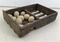 Vtg Star Egg Tray w/ plastic eggs 13 x 8 x 3 1/2