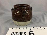Pottery brown/cream Bean pot no lid