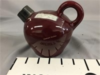 Maroon glass jug with silver rim #7462