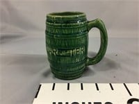 Carter Carburetor green pottery advertising mug