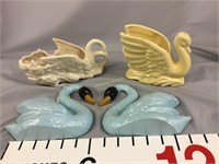 Swans - chalk ware wall decor and planters