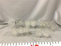 Sets of small stemmed glassware 4-4.5 inches tall