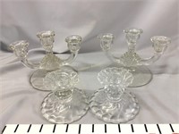 Glass Candle holders (2) sets