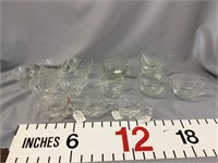 Cut glass cups - various patterns; (1) creamer/