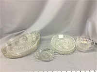 Bubble glass pieces - (3) bread plates, (1)