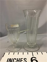 Vintage malt glass and vase. Or it could be the