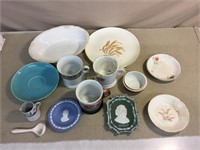 Shaving mugs, porcelain, ironstone bowl