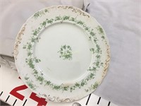Lucerne Waterloo Potteries plates (6) green floral