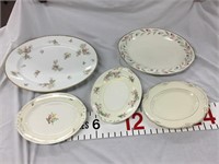 Vintage floral china platters
