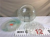 Glass serving platters (3)