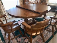 Maple Pedestal Dining Room Table