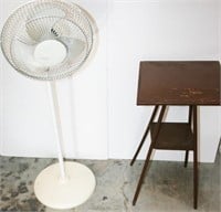 Lasko Osculating Fan, Wooden Plant Stand