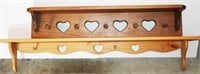 (2) Wooden Heart Cut-Out Shelves - 4' Largest