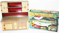 Big Mouth Billy Bass, Tin Litho Doll Size Cabinet