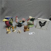 Lot of Rooster Items - Planters