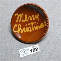 1984 Ned Foltz "Merry Christmas" Redware Plate
