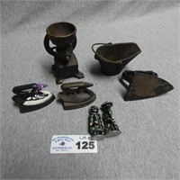 Miniature Cast Iron Sad Irons - Coffee Grinder