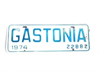Vtg Gastonia License Plate