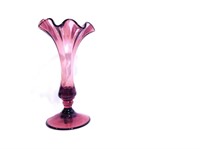 May Be Murano Purple Glass Vase 7"T