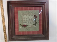 Framed Hand Stitched Lincoln Quote  20"x19.5"
