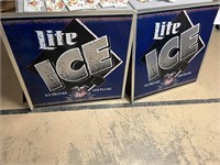 LOT OF 2 LARGE LITE ICE METAL SIGNS EACH SIGN