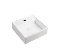 Elanti Wall-Mounted Square Bathroom Sink in White