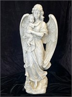 Large faux stone angel statue