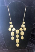 Cream colored bauble statement necklace