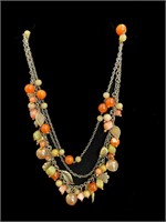 Layered, autumn colored beaded necklace