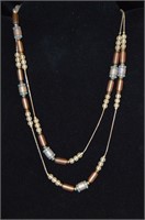 Brown and light blue necklace