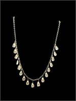 Clear crystal teardrop bead necklace