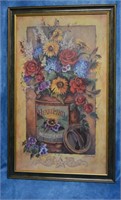 Framed Seed Co. floral picture