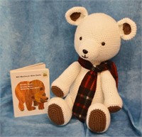 Stuffed bear and "Brown Bear" book