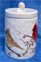 Cardinal canister with lid