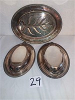 Silver Plated Meat Tray - Silver Plated Dishes