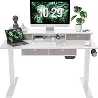 Height Adjustable Electric Standing Desk w/Drawers